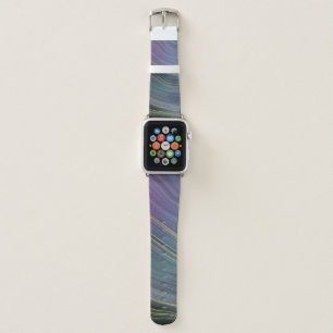 Cool Strata Beautiful Blue Purple and Gold Agate Apple Watch Band