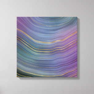 Cool Strata Beautiful Blue Purple and Gold Agate Canvas Print