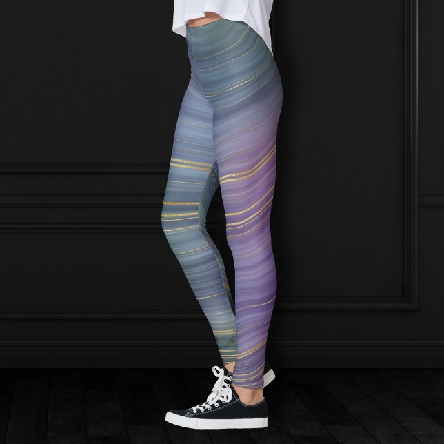 Cool Strata | Beautiful Blue Purple and Gold Agate Leggings (Creator Uploaded)
