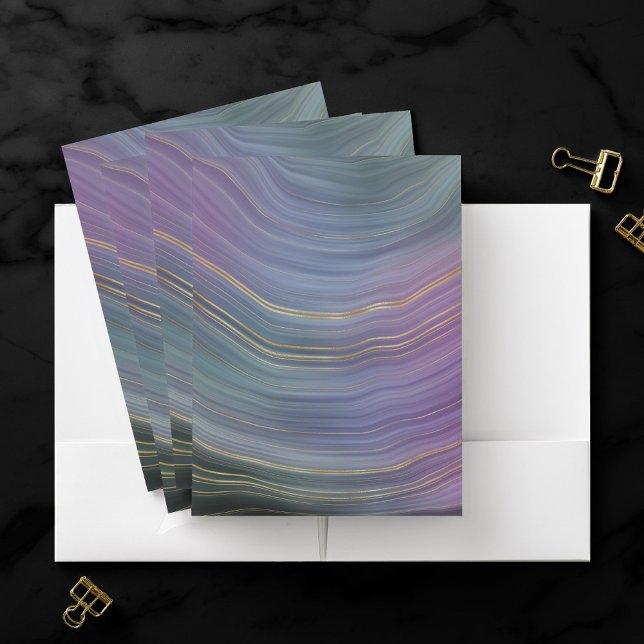 Cool Strata | Beautiful Blue Purple and Gold Agate Pocket Folder (Creator Uploaded)