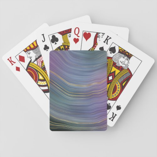 Cool Strata  Beautiful Blue Purple and Gold Agate Poker Cards