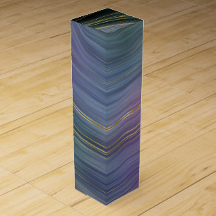 Cool Strata Beautiful Blue Purple and Gold Agate Wine Box