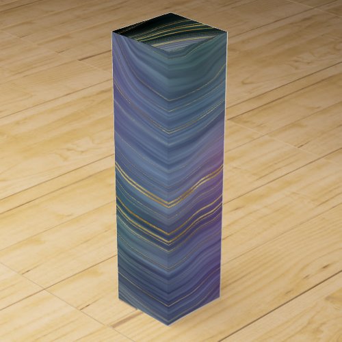 Cool Strata  Beautiful Blue Purple and Gold Agate Wine Box