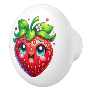 Cool strawberry lovers kitchen  ceramic knob