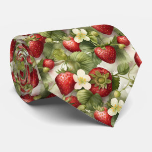 Cool Strawberry tiled pattern neck tie