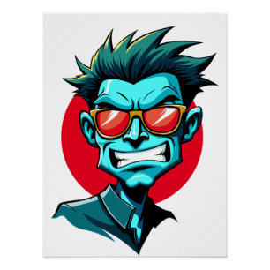 cool street art - green man poster