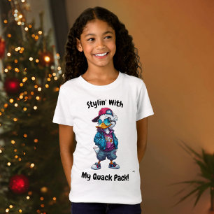 Cool Streetwear Duck – Editable Text Urban Cartoon T-Shirt