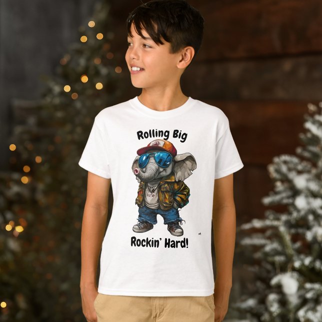 Cool Streetwear Elephant – Urban Rock cartoon T-Shirt (Creator Uploaded)