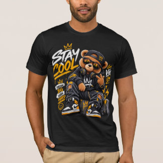 Cool Streetwear Teddy Bear – Urban Hip Hop Graffit T-Shirt