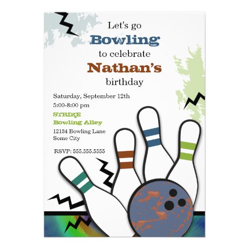 Cool Strike Bowling Invitation | Zazzle