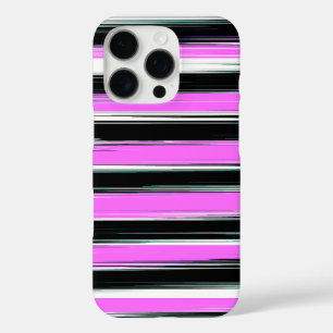 Cool Stripe Design in Pink, Black and White iPhone 16 Pro Case