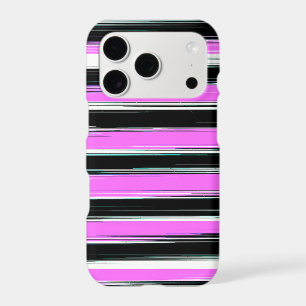 Cool Stripe Design in Pink, Black and White iPhone 17 Pro Case