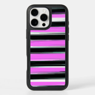 Cool Stripe Design in Pink, Black and White iPhone 16 Pro Max Case