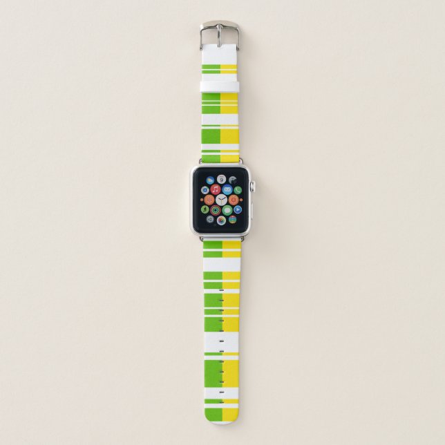 Cool Stripe Green Yellow Apple Watch Band (Front)