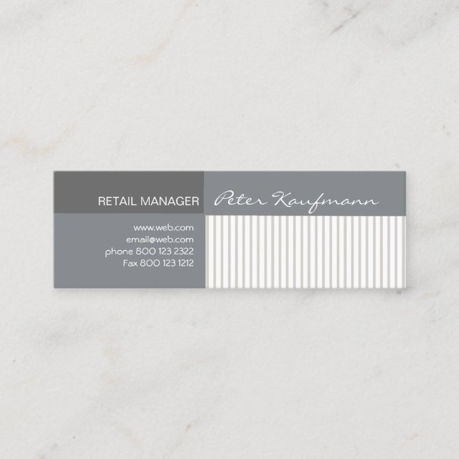 Cool   Stripe Pattern Abstract Mini Business Card (Front)