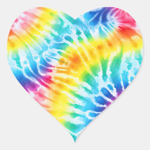 Cool Stripe Swirls Tie Dye Heart Sticker