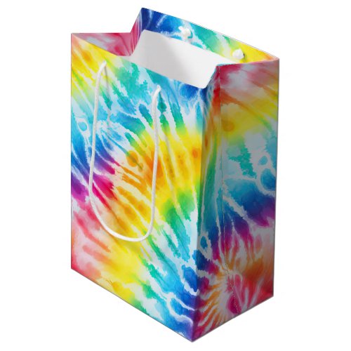 Cool Stripe Swirls Tie Dye Medium Gift Bag