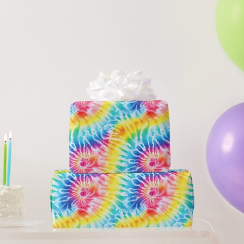 Cool Stripe Swirls Tie Dye Wrapping Paper