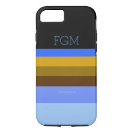 cool striped custom initials iPhone 8/7 case