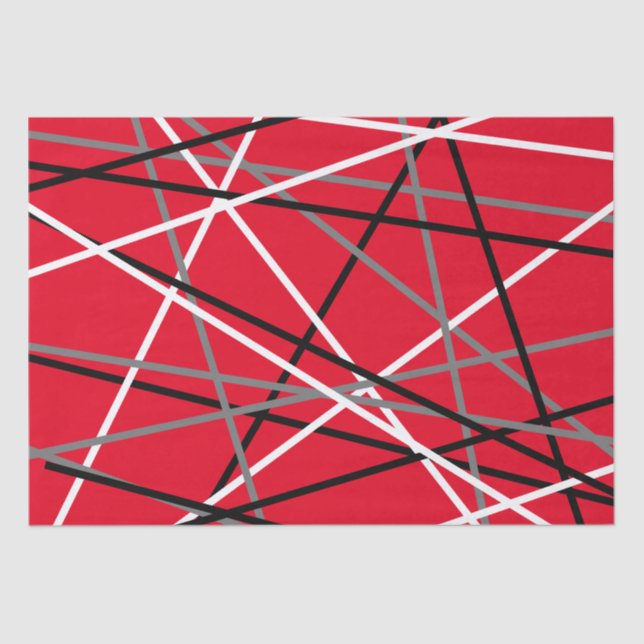 Cool Striped Guitar Red Gray White Black  Tissue Paper (Front)