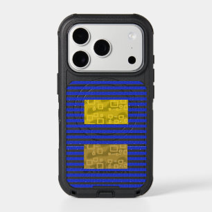 Cool Stripes Blue Gold Geometric iPhone 17 Pro Case