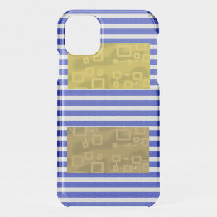 Cool Stripes Blue Gold Geometric iPhone 11 Case