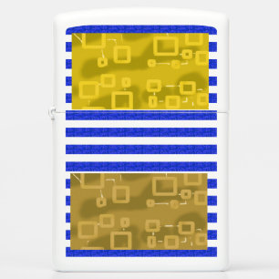 Cool Stripes Blue Gold Geometric  Zippo Lighter