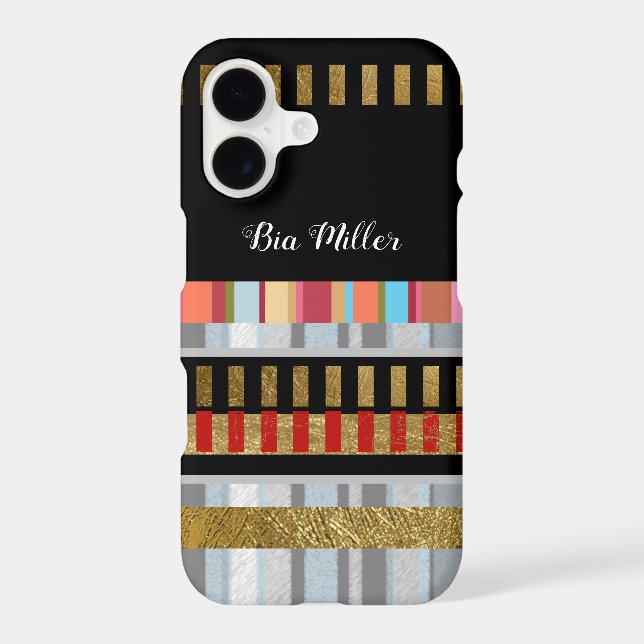 cool stripes pattern  iphone case (Back)