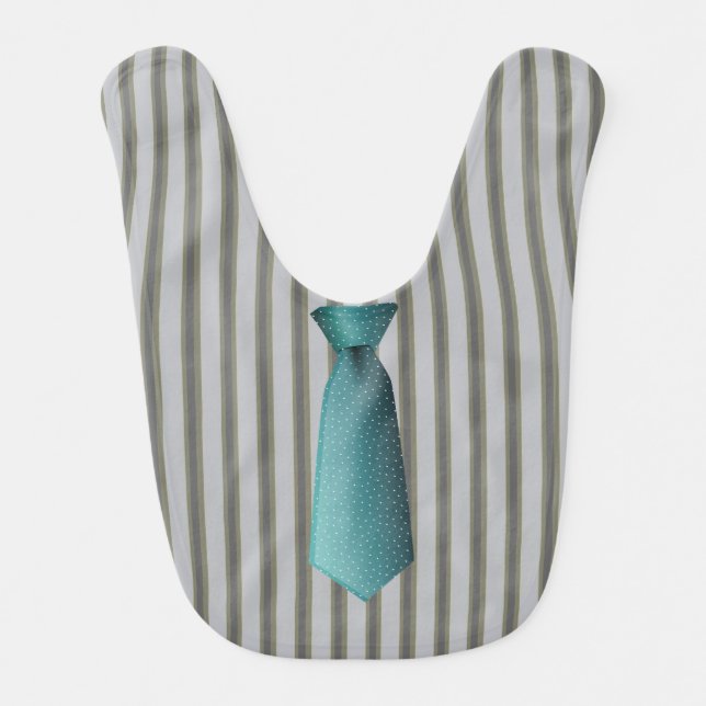Cool Stripes with Dress Tie Baby Bib (Front)