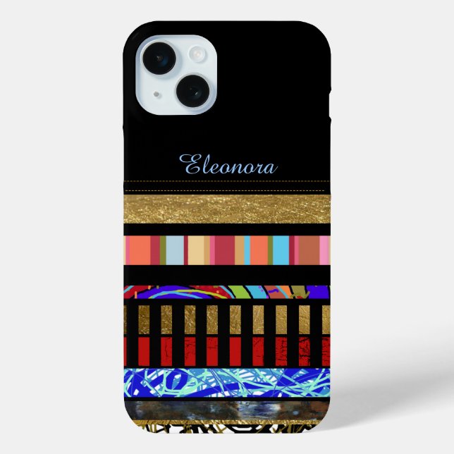 Cool Stripes With Name Case-Mate iPhone Case (Back)