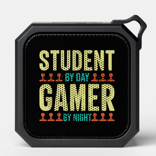 Cool student gamer word art  bluetooth speaker (Front)