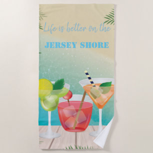 Cool Stylish Beach, Cocktails Beach Towel