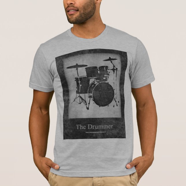 cool & stylish black & white drums T-Shirt (Front)