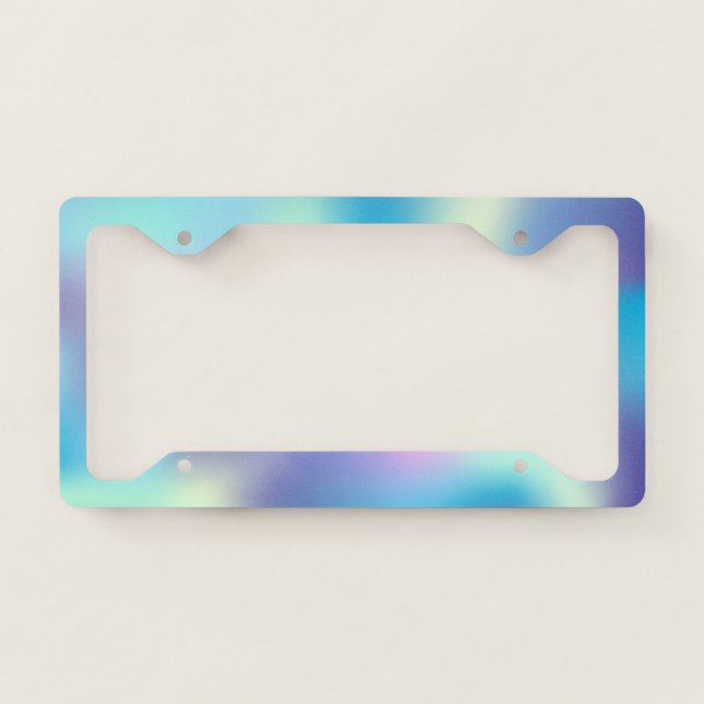 Cool Stylish Blue Holographic License Plate Frame (Front)