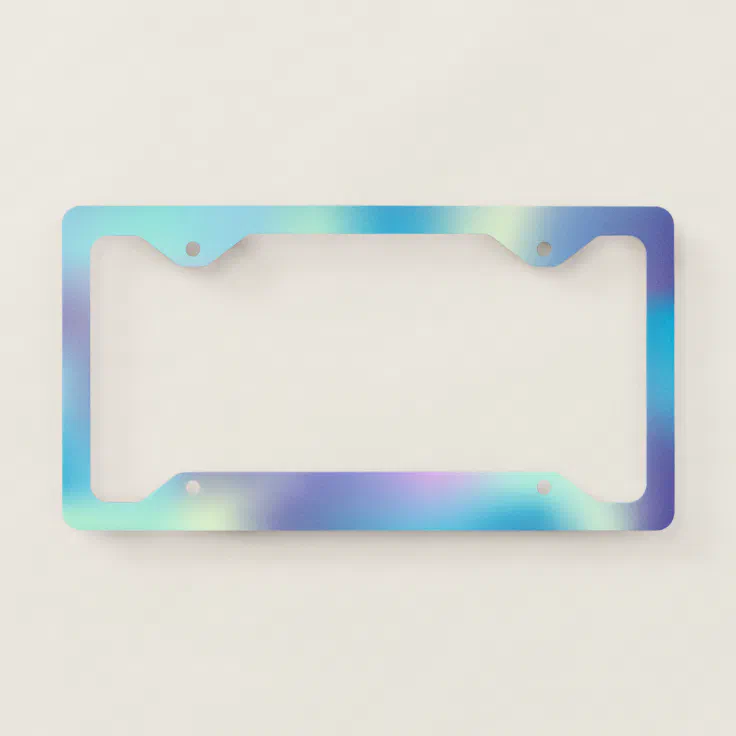 Cool Stylish Blue Holographic License Plate Frame | Zazzle