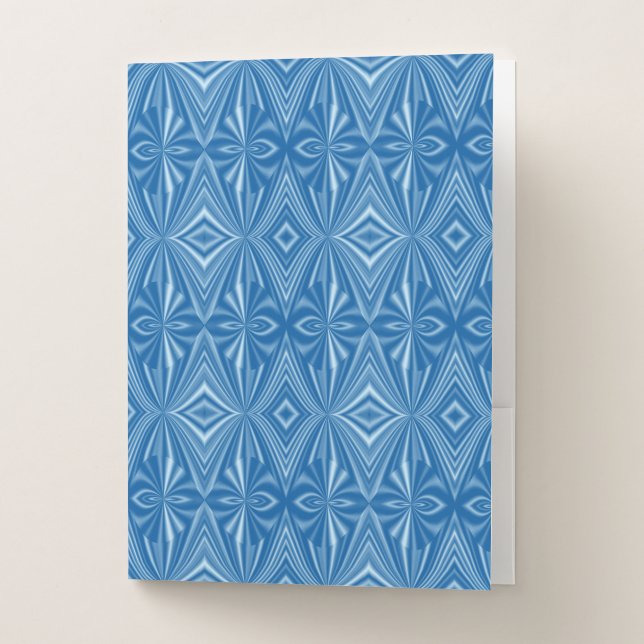 Cool Stylish Blue Pattern Pocket Folder (Front)