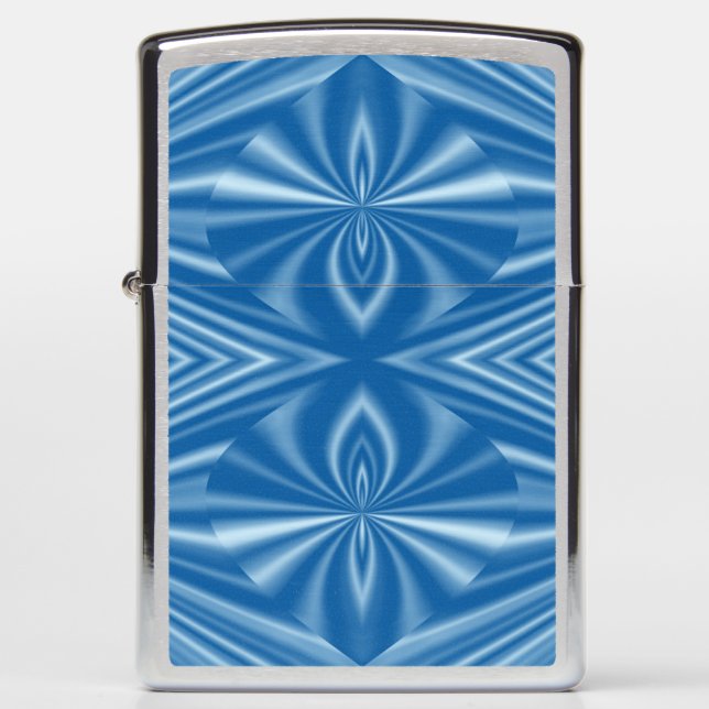 Cool Stylish Blue Pattern Zippo Lighter (Front)