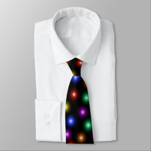 Cool Stylish Christmas Lights Pattern Illustration Neck Tie