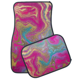 Cool Stylish  Colorful Gold Marble Stone Car Floor Mat
