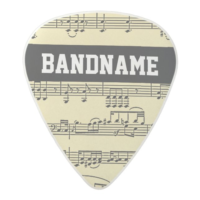 cool & stylish, musical notes & electric-guitar acetal guitar pick (Back)