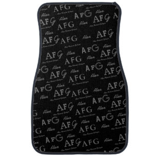 Cool Stylish names pattern personalized Car Mat