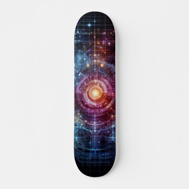 cool stylish neon design skateboard (Front)