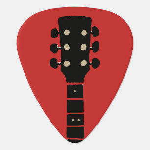 cool & stylish red rock guitar pick