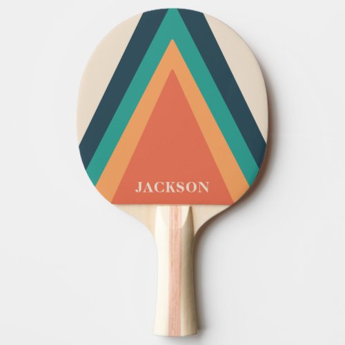 Cool Stylish Retro Stripes Personalized Ping Pong Paddle