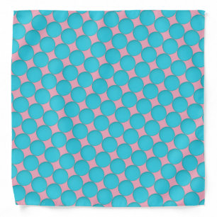 Cool Stylish Teal Blue Pink Polka Dots Bandana