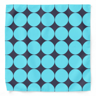 Cool Stylish Teal Blue Polka Dots Bandana