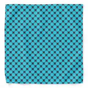 Cool Stylish Teal Blue Polka Dots Bandana