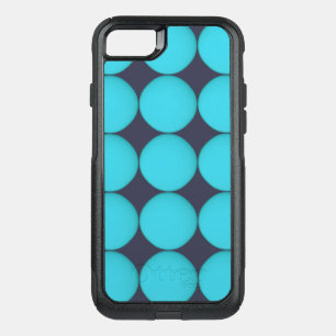 Cool Stylish Teal Blue Polka Dots OtterBox Commuter iPhone SE/8/7 Case
