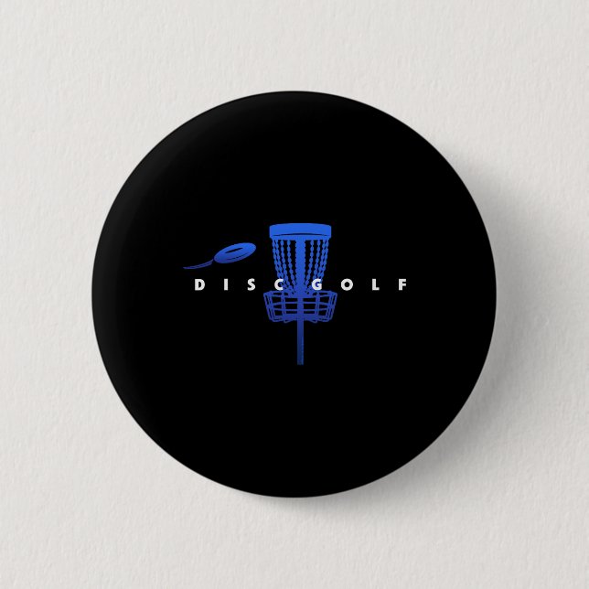 Cool Stylized Disc Golf With Sket And Disc - Disk  Button (Front)