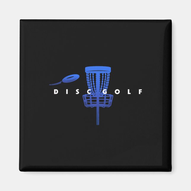 Cool Stylized Disc Golf With Sket And Disc - Disk  Magnet (Front)